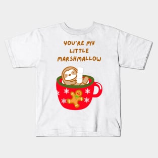 You’re My Little Marshmallow Christmas Mug Sloth Kids T-Shirt